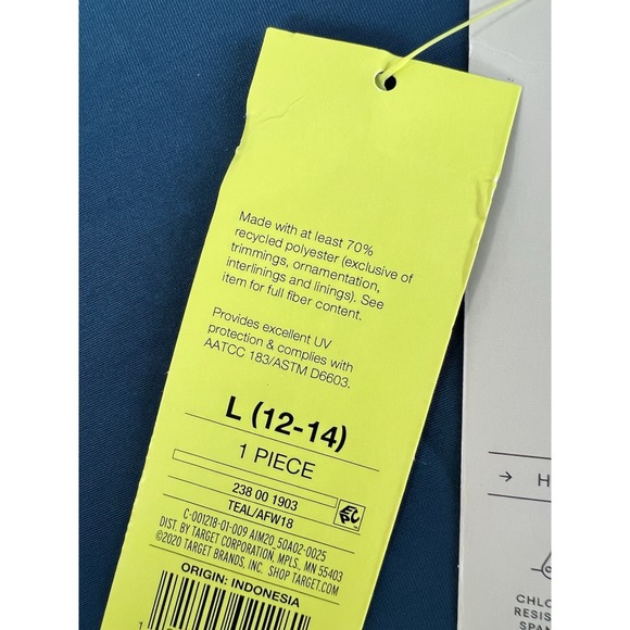 All In Motion Women's Large Green  Mock‎ Neck Long Sleeve Rash guard Surf NWT - Picture 11 of 12